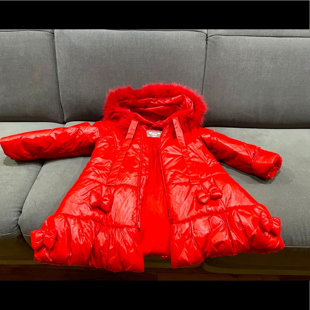 Girls Winter Puffer Real Fur Jacket.